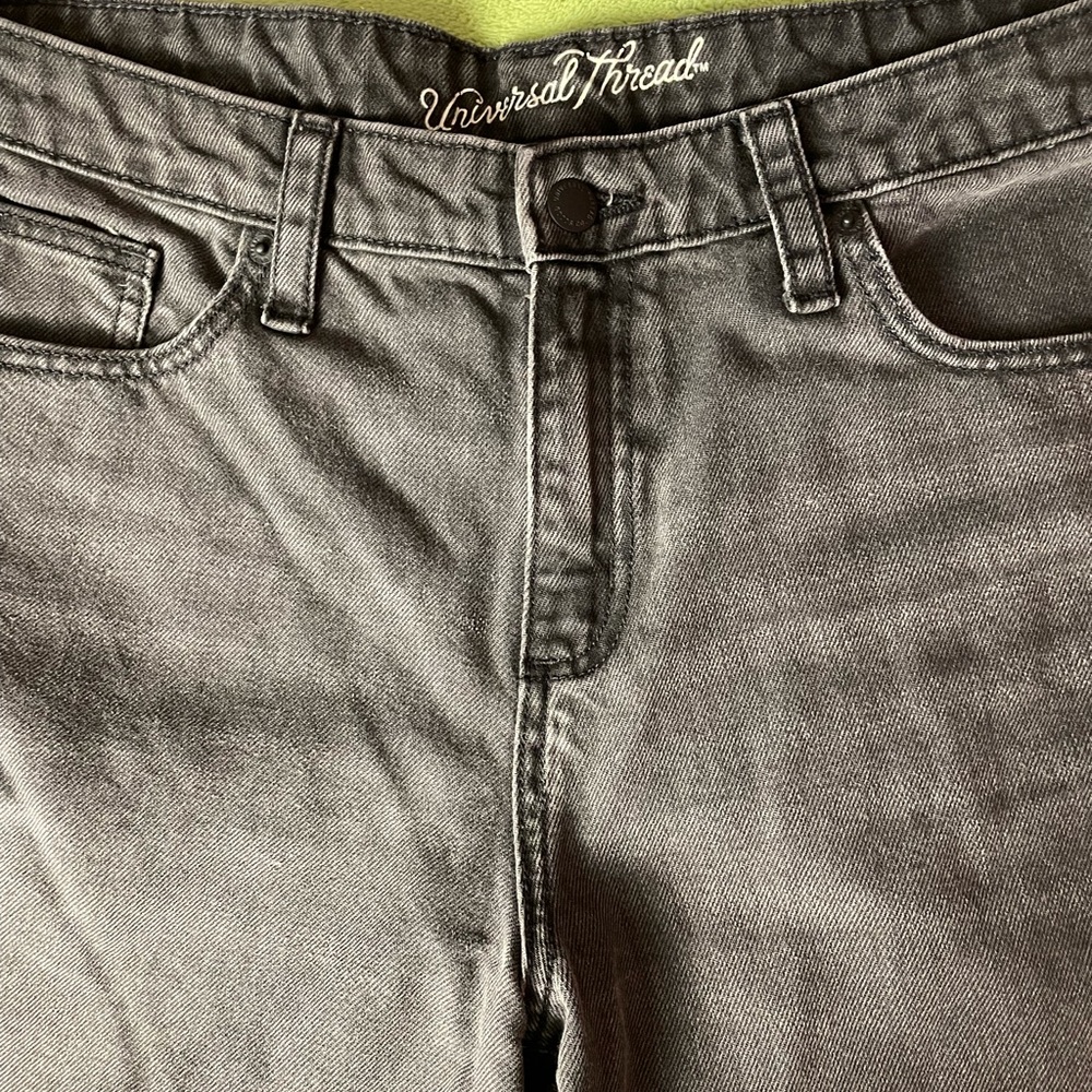 Gray Distressed Highrise Mom Jeans - Picture 3 of 4